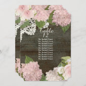 ダーク素朴ウッドレースバラアジサイのテーブルの座席 招待状 (正面/裏面)
