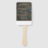 ダーク素朴ウッド結婚式 プログラム ハンドファン (正面)