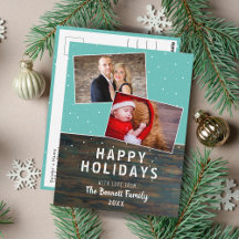 ダーク素朴ウッド雪の休日2写真