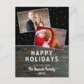 ダーク素朴ウッド雪の休日2写真 ポストカード (正面)