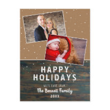 ダーク素朴ウッド雪の休日2写真