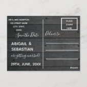 ダーク素朴ウッド、ストリングライト。 ポストカード (裏面)