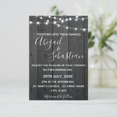 ダーク素朴ウッド、ストリングライト。 招待状 (スタンド正面)