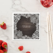 ダーク素朴ウッド&レエレガントース結婚 スタンダードカクテルナプキン (インサイチュ)