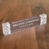 ダーク素朴ウッド&レースウェディングプランナー デスクネームプレート (側面)