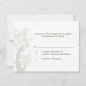 ダーク素朴グリーンウェディングRSVP 出欠カード (裏面)