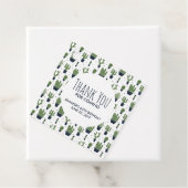 ダーク素朴グリーンサボテン砂漠パターン誕生日 フェイバータグ (インサイチュ)