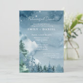 ダーク素朴ダスクブルーウォーター結婚カラーのリハーサル 招待状 (スタンド正面)