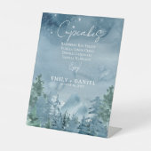 ダーク素朴ダスクブルー山結婚ズケーキ 台座サイン (正面)