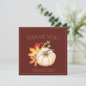 ダーク素朴テラコッタ秋秋パンプキン結婚ズ サンキューカード (スタンド正面)