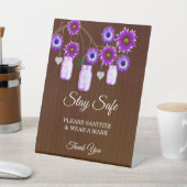 ダーク素朴パープルフローラス結婚メイソンの安全性 台座サイン (インサイチュ)