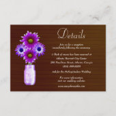 ダーク素朴パープルフローラメイスン結婚ジャーの詳細 エンクロージャーカード (正面)