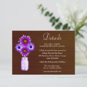 ダーク素朴パープルフローラメイスン結婚ジャーの詳細 エンクロージャーカード (スタンド正面)