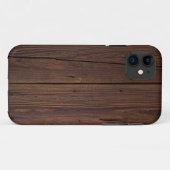 ダーク素朴ブラウンウッドフェンスカントリースタイル Case-Mate iPhoneケース (裏面(横))
