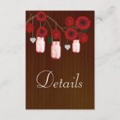 ダーク素朴レッドフローラメイスン結婚ズ詳細 エンクロージャーカード (正面)