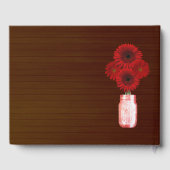 ダーク素朴レッドフローラメイスン結婚ズ・ジャー ゲストブック (裏面)