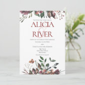 ダーク素朴秋フローラ結婚式招待状 招待状 (スタンド正面)