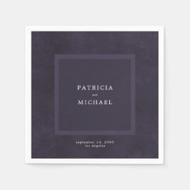 ダーク結婚パープルシンプルのモダンエレガント スタンダードカクテルナプキン