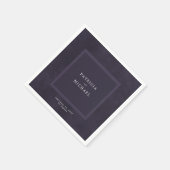 ダーク結婚パープルシンプルのモダンエレガント スタンダードカクテルナプキン (角)