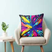 ダーク絵を描バスキャンバス上のネオン爆発 クッション (椅子)