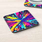 ダーク絵を描バスキャンバス上のネオン爆発 コースター (左側)