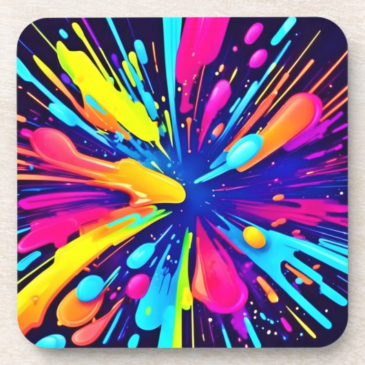 ダーク絵を描バスキャンバス上のネオン爆発 コースター (正面)