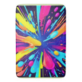 ダーク絵を描バスキャンバス上のネオン爆発 バスマット (正面縦)