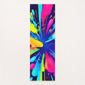 ダーク絵を描バスキャンバス上のネオン爆発 ヨガマット (正面)