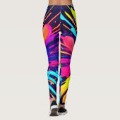 ダーク絵を描バスキャンバス上のネオン爆発 レギンス (裏面)