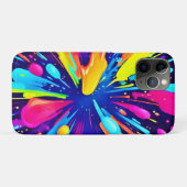 ダーク絵を描バスキャンバス上のネオン爆発 Case-Mate iPhoneケース (裏面(横))