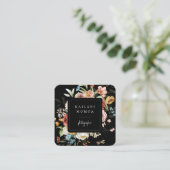 ダーク絵を描フローラブラックスクエアビジネスカード スクエア名刺 (スタンド正面)