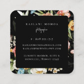 ダーク絵を描フローラブラックスクエアビジネスカード スクエア名刺 (裏面)