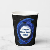 ダーク絵を描ブルーオンナイトハッピーニューイヤー20xx 紙コップ (裏面)