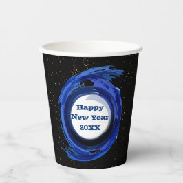 ダーク絵を描ブルーオンナイトハッピーニューイヤー20xx 紙コップ
