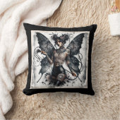 ダーク美しいゴシックアジア妖精タトゥー&ホイップ クッション (ブランケット)