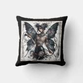 ダーク美しいゴシックアジア妖精タトゥー&ホイップ クッション (裏面)