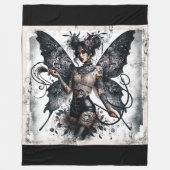 ダーク美しいゴシックアジア妖精タトゥー&ホイップ フリースブランケット (正面)