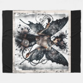 ダーク美しいゴシックアジア妖精タトゥー&ホイップ フリースブランケット (正面(横))