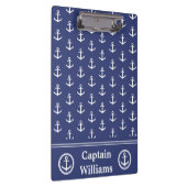 ダーク航海のブルーとホワイトネームのいかりパターン クリップボード (右)