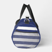 ダーク航海のブルーホワイトいかりボートネームキャプテン ダッフルバッグ (右)