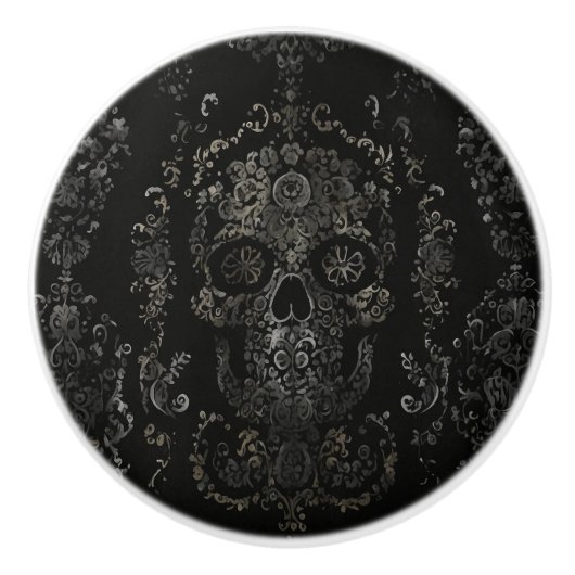 ダーク華美スカルデザイン セラミックノブ (正面)