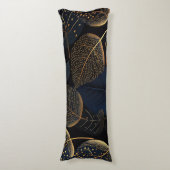 ダーク葉装飾用クッション(ゴールデンドット付) ボディピロー (正面縦)