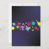 ダーク誕生日のネオンスケー絵を描トダンスで輝く 招待状 (裏面)