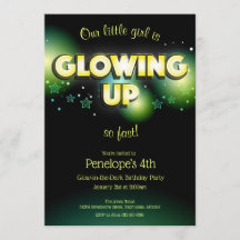 ダーク誕生日キッド招待状のグロー