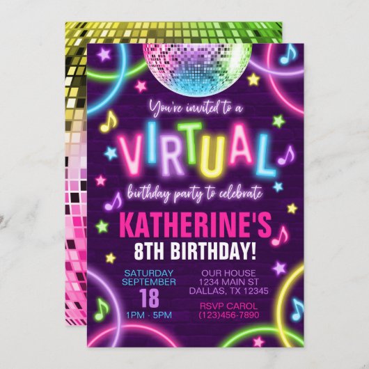 ダーク誕生日招待状 招待状 (正面/裏面)