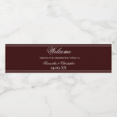 ダーク赤と白シンプルミニマエレガントリスト ペットボトルラベル (シングルラベル)