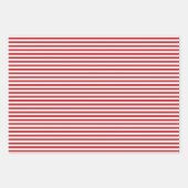 ダーク赤と白ストライプ水玉模様 ラッピングペーパーシート (正面2)