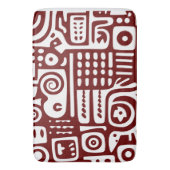 ダーク赤と白ドードル2 / 4 バスマット (正面縦)