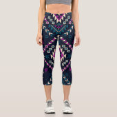 ダーク部族ナバホ、ヴィンテージ幾何学的。 カプリレギンス (正面)