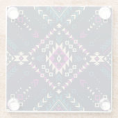 ダーク部族ナバホ、ヴィンテージ幾何学的。 ガラスコースター (裏面)